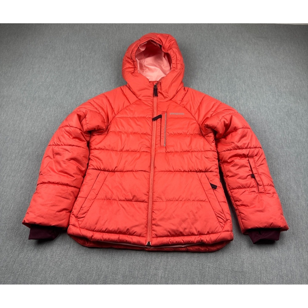 Patagonia Jacket Girls Large Orange Pine Grove Insulated Puffer Ski Quilt Hooded